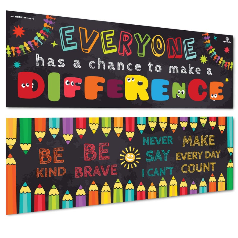 Sproutbrite Classroom Banner and Posters for Decorations - Educational, Motivational and Inspirational Growth Mindset for Teacher and Students - Image 1