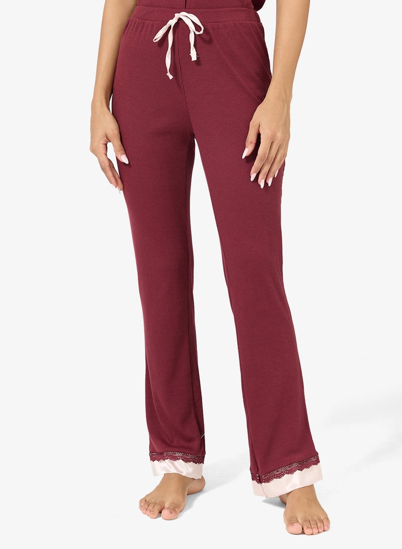 جينجر طقم قميص وبيجامة بأزرار وتفاصيل دانتيل - Image 4