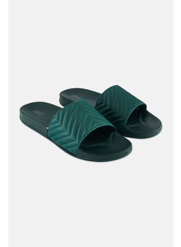 INC Men Medium Slip On Slides, Dark Green  - Image 1