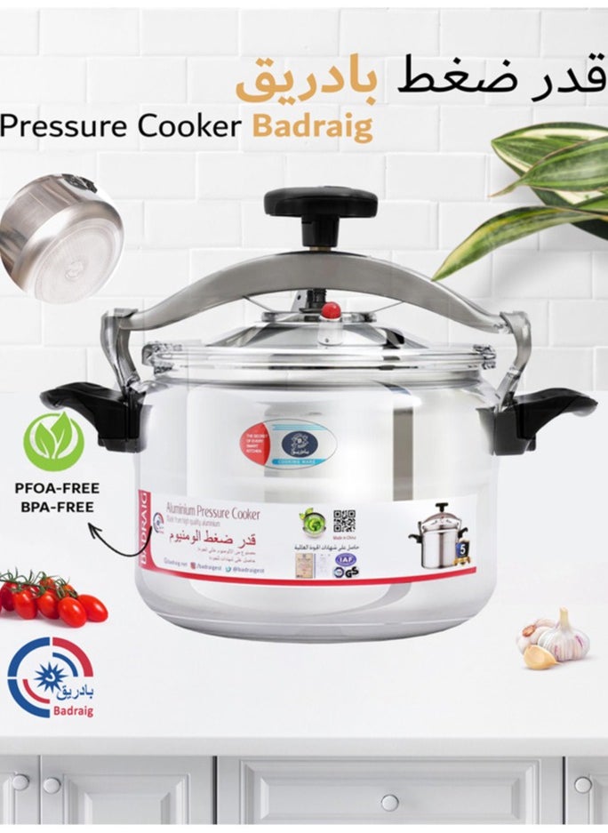 Badraig Aluminum Pressure Cooker Pressure Pot Arabic Cooker Silver Black Available Sizes 2L 3L 4L 5L 7L 9L 10L 11L 12L 15L  - Image 2