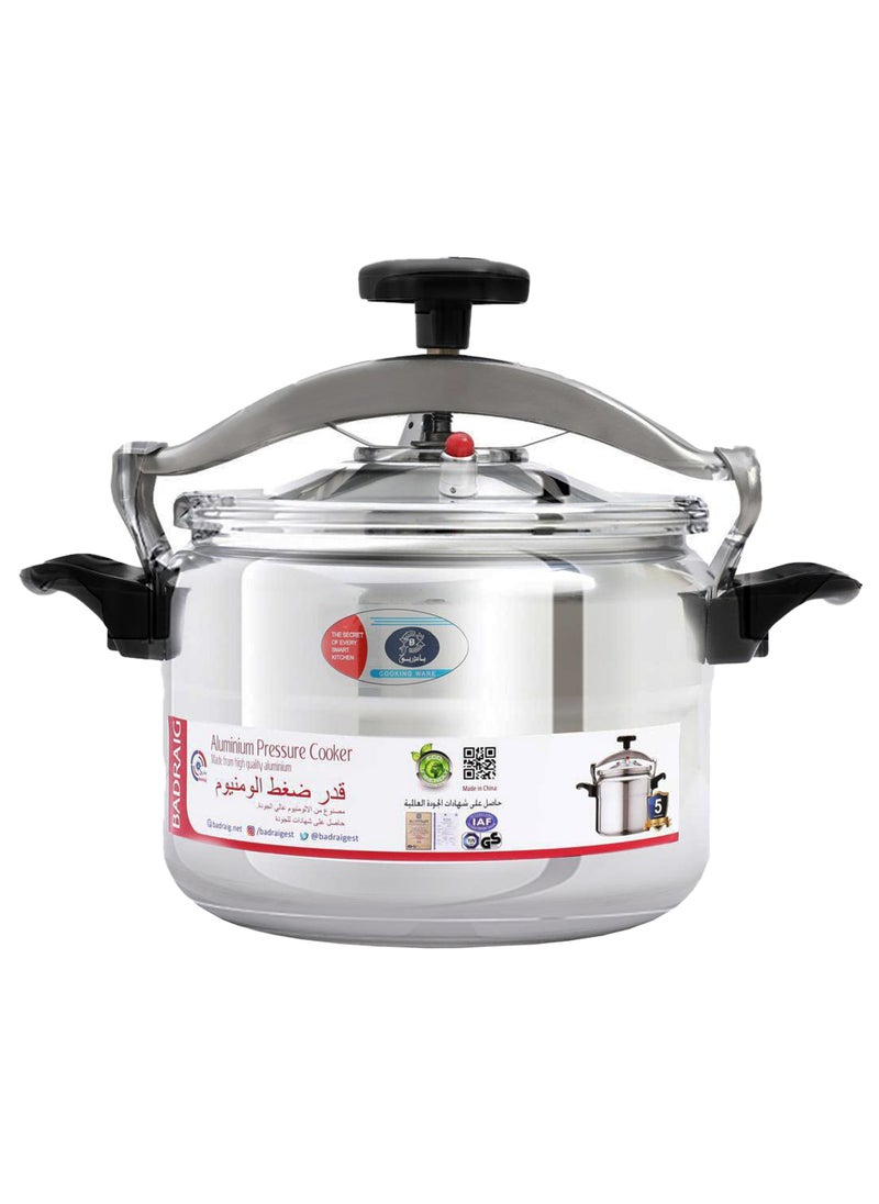 Badraig Aluminum Pressure Cooker Pressure Pot Arabic Cooker Silver Black Available Sizes 2L 3L 4L 5L 7L 9L 10L 11L 12L 15L  - Image 1