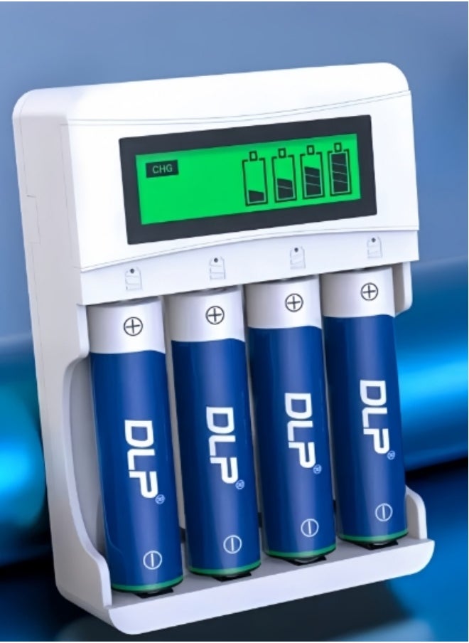 DLP - High Capacity Rechargeable Battery Kit with 1 Battery Charger and 4 AA Batteries (3300 mAh） - Image 1