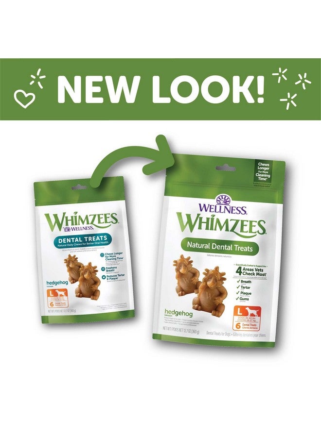 ويمزيس من شركة Wellness Hedgehog، علكات أسنان طبيعية للكلاب، مكافآت تدوم طويلاً، خالية من الحبوب، منعشة للفم، سلالات كبيرة، 6 قطع - Image 3