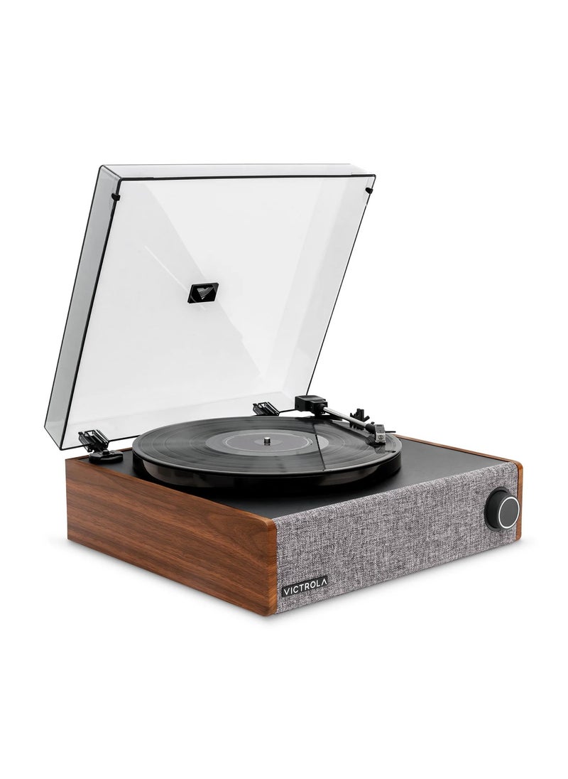 VICTROLA Victrola VTA-78 Eastwood LP Vinyl Record Player Bluetooth Speaker 3 Speed Turntable 12" Platter AT-3600L Moving Magnet Catridge Bluetooth Streaming RCA 3.5mm Output (Walnut)  - Image 1