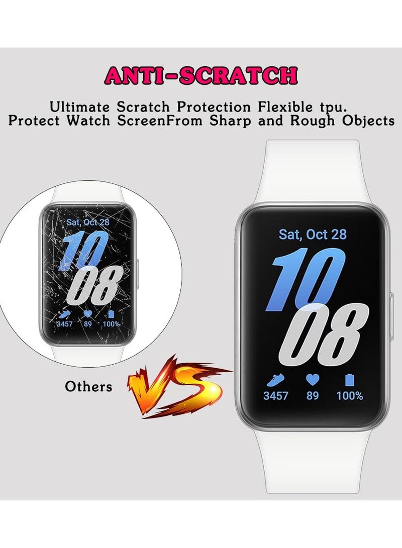 SYOSI 4 Pack Screen Protector Compatible for Samsung Galaxy Fit 3 Watch Case, Galaxy Fit 3 Flexible Full Coverage Clear TPU Film - Image 4