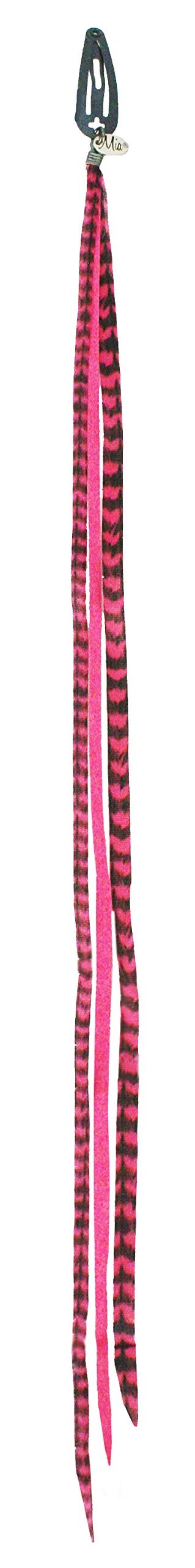 Mia ClipnFaux Feathers Animal Friendly Fake Feather Extensions Looks Just Like The Real Thing Hair Accessory for Women Teens Girls Hot Pink Color