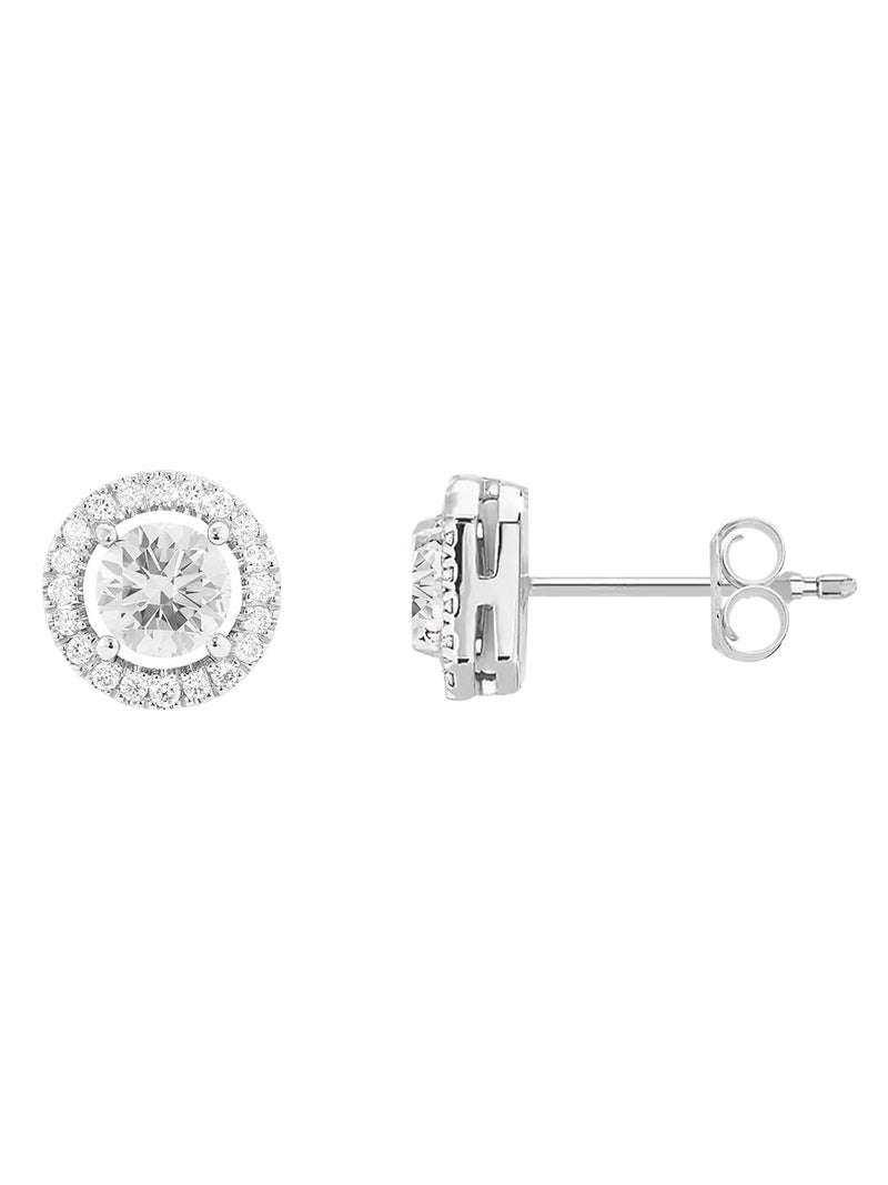 MINUTIAE Silver-Plated Contemporary Stud Earrings for Women's & Girls| Circular Shape Earring | Fashion jewellery MNT0470_S - Image 1