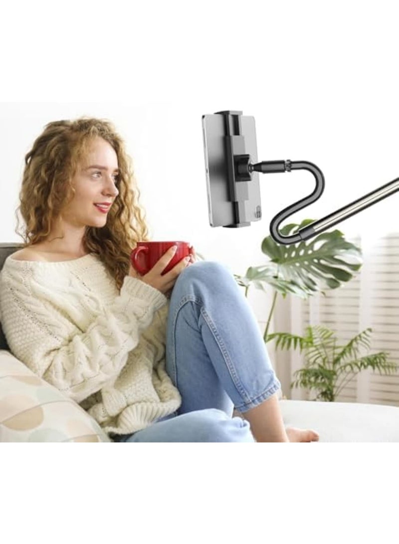 SYOSI Desk Tablet Holder for iPad Pro, Easy Adjust Arm Stand for Phones and Tablets, Compatible with Kindle, iPhone, iPad Pro/Mini/Air, Smartphones, Ereader Accessories (Black) - Image 5