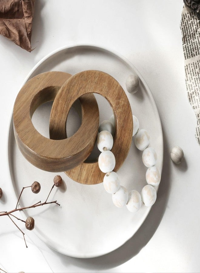 Oakrain Wood Chain Link Decor, Minimalist Handmade Carved Knot Décor Accents for Shelf Coffee Table, Natural Boho Farmhouse Rustic Home Decor, Best Housewarming Gifts (8.86 inch) - Image 4