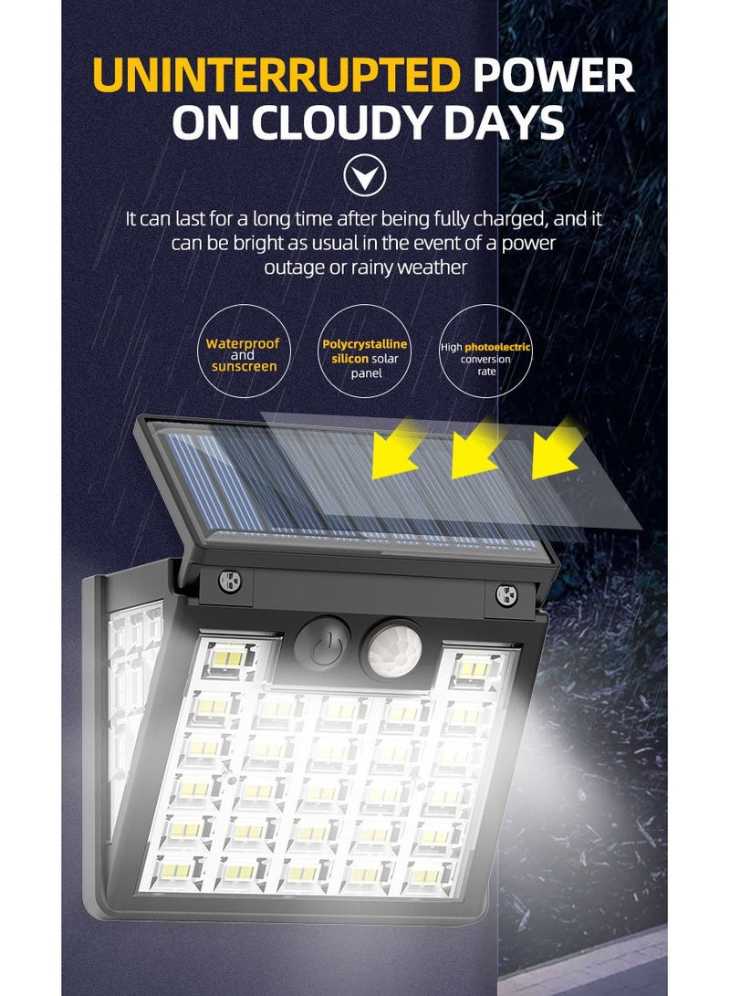 شيكسين مصباح حائط LED يعمل بالطاقة الشمسية، مصباح حديقة خارجي LED، شحن بالطاقة الشمسية، سهل التركيب، مقاوم للماء في الهواء الطلق، استشعار جسم الإنسان، زاوية قابلة للتعديل، سهل الاستخدام، متين  - Image 4