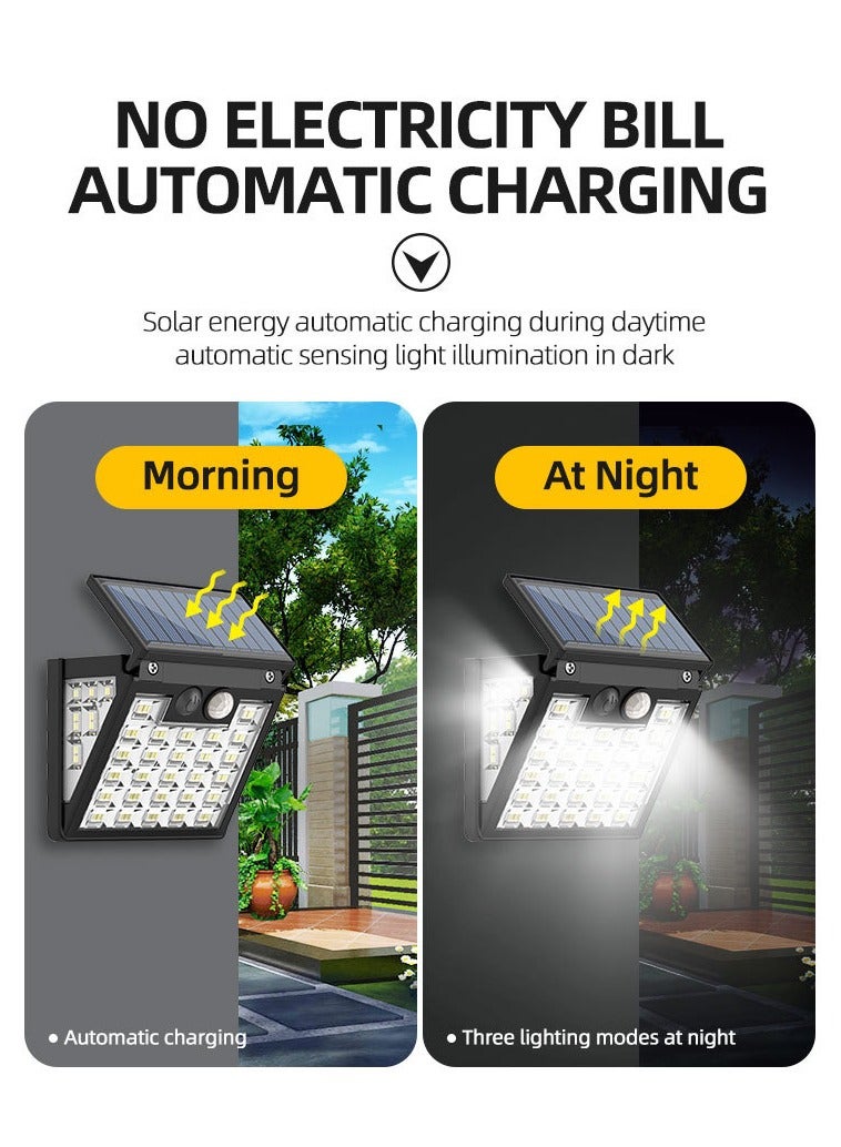 Solar LED garden wall light, LED outdoor garden light, solar charging, easy installation, outdoor waterproof, human body sensing, angle adjustable, easy to use, durable