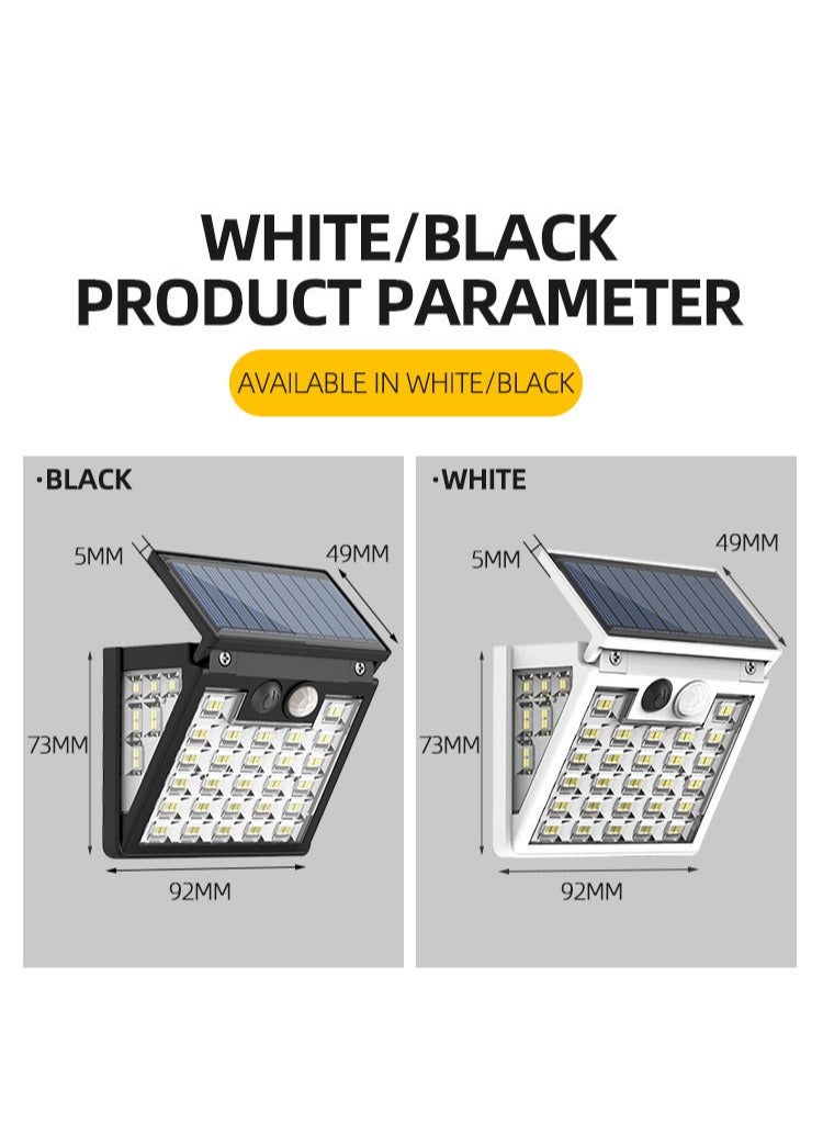 Solar LED garden wall light, LED outdoor garden light, solar charging, easy installation, outdoor waterproof, human body sensing, angle adjustable, easy to use, durable