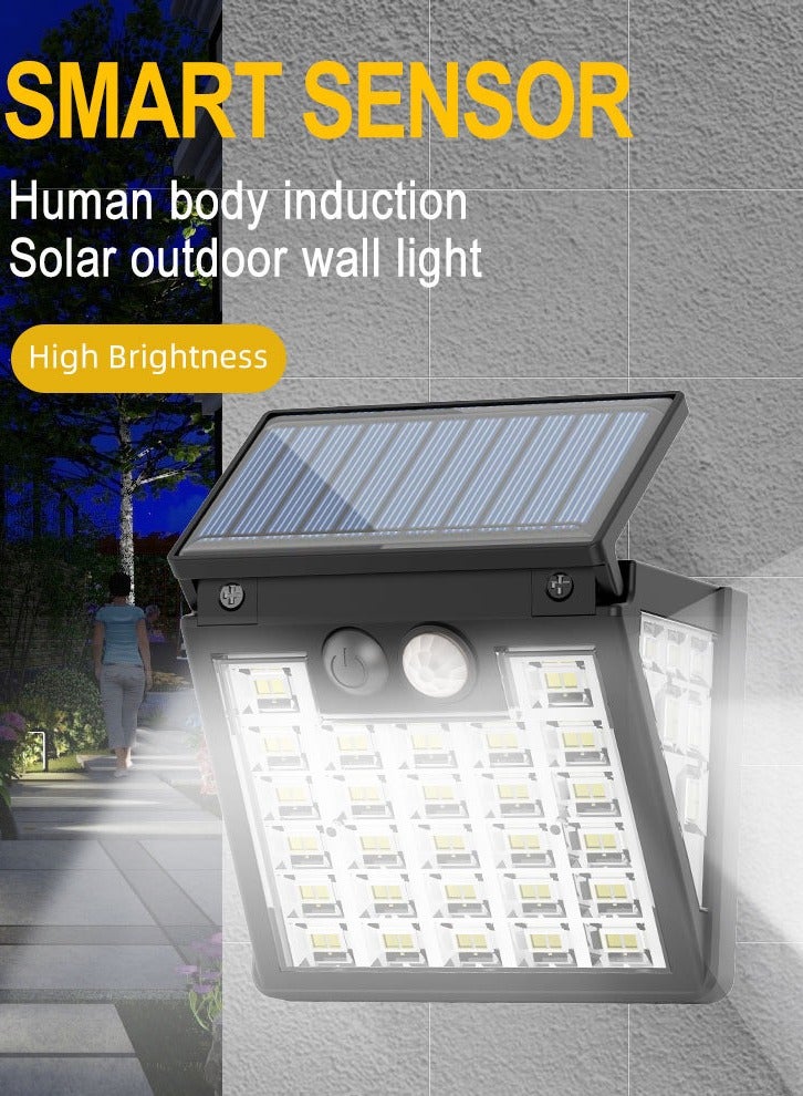 شيكسين مصباح حائط LED يعمل بالطاقة الشمسية، مصباح حديقة خارجي LED، شحن بالطاقة الشمسية، سهل التركيب، مقاوم للماء في الهواء الطلق، استشعار جسم الإنسان، زاوية قابلة للتعديل، سهل الاستخدام، متين  - Image 5