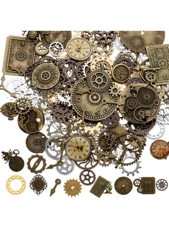 ZOOFOX 300 Gram Gears Charms Mixed Vintage Bronze Watch Cog Wheel Set Diy Metal Steampunk Pendant For Crafting Jewelry Making Accessory  - Image 1