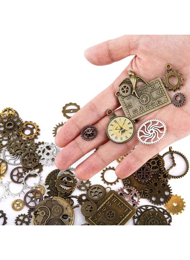 ZOOFOX 300 Gram Gears Charms Mixed Vintage Bronze Watch Cog Wheel Set Diy Metal Steampunk Pendant For Crafting Jewelry Making Accessory  - Image 4