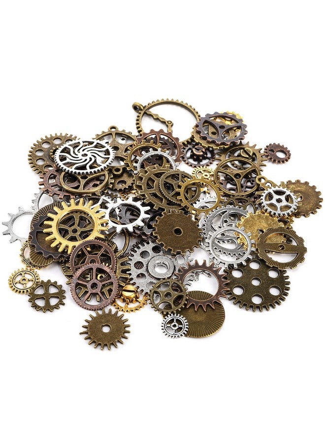 ZOOFOX 300 Gram Gears Charms Mixed Vintage Bronze Watch Cog Wheel Set Diy Metal Steampunk Pendant For Crafting Jewelry Making Accessory  - Image 3