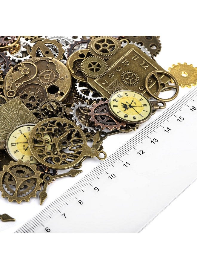 ZOOFOX 300 Gram Gears Charms Mixed Vintage Bronze Watch Cog Wheel Set Diy Metal Steampunk Pendant For Crafting Jewelry Making Accessory  - Image 2