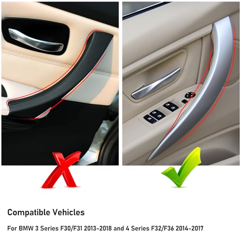 TTCR-II Compatible with BMW 3 Series F30 Door Handle Covers 4 Series, 2 Pcs Door Handle Wraps Fit BMW 325i 328i 330i 335i F30/F31 2012-2018 and 428i 435i F32/F36 2014-2017 (Beige) - Image 2