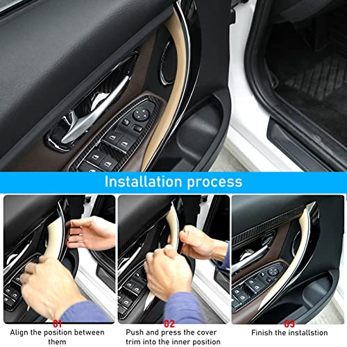TTCR-II Compatible with BMW 3 Series F30 Door Handle Covers 4 Series, 2 Pcs Door Handle Wraps Fit BMW 325i 328i 330i 335i F30/F31 2012-2018 and 428i 435i F32/F36 2014-2017 (Beige) - Image 4