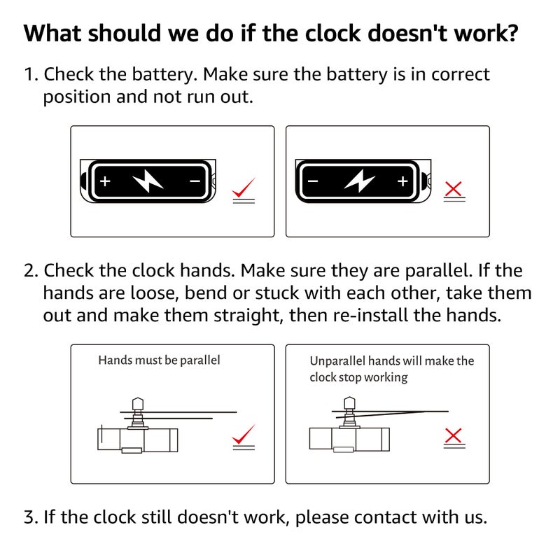 Lafocuse Silent 24 Inch DIY Wall Clock with Large Clock Hands and Motor Kit, DIY 12888 Clock Movement Mechanism Replacement with 12 Inch Long Minute Hands for Living Room - Image 5