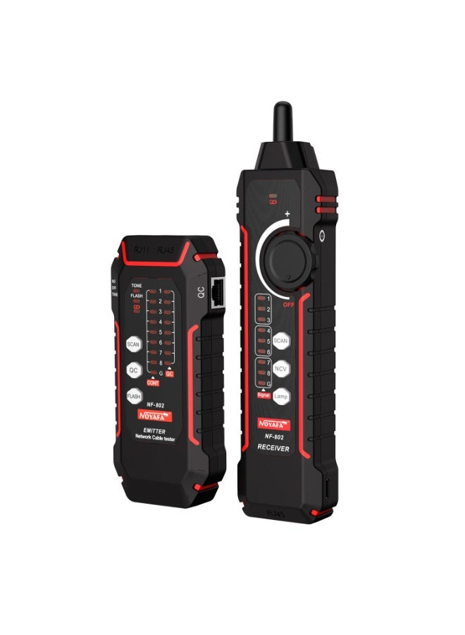 NOYAFA NF-802 Rechargeable Network Cable Tester, RJ45 RJ11 Cat5 Cat6 LAN Ethernet Telephone Line Wire Tracker, Poe Test, Cable Tracker, Fiber Optic Tester, Anti-Interference Line Finder, Repair Networ Tool - Image 2