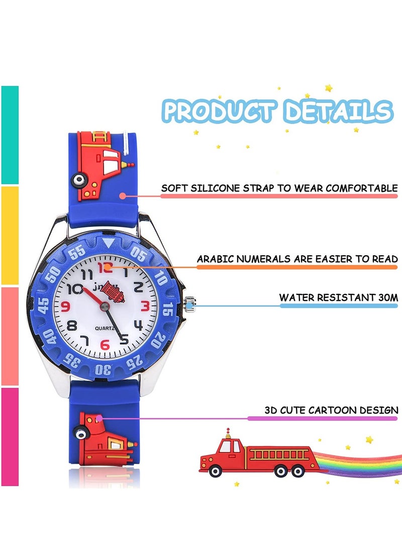 Kids Watch Cartoon Wrist Watch, Girls Watch Watch with 3D Silicone Strap, Digital Quartz Waterproof Watch for for Boys Girls Age 3-11 Years Old Child Gift (Blue) - Image 3