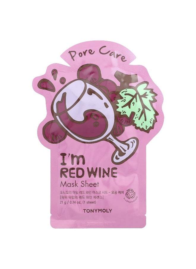 Tony Moly TonyMoly, I'm Red Wine, Pore Care Beauty Mask Sheet, 1 Sheet, 0.74 oz (21 g)  - Image 1