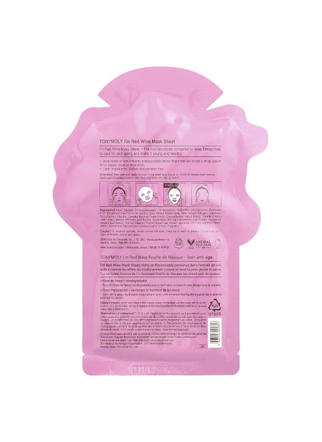 Tony Moly TonyMoly, I'm Red Wine, Pore Care Beauty Mask Sheet, 1 Sheet, 0.74 oz (21 g)  - Image 2