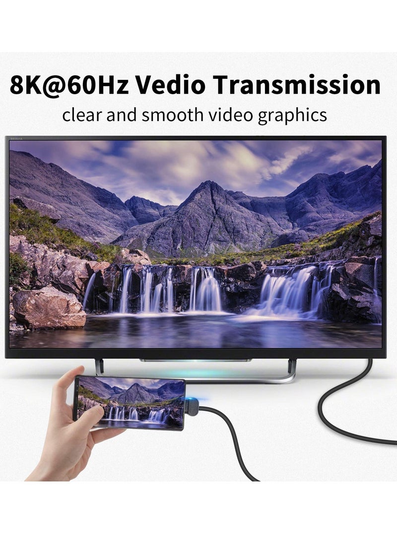 KASTWAVE USB 90 Degree Adapter Cable Adapter, 2pack 40Gbps USB C Adapter,  UP Angle Type C Extender Video Display 100W Charging for Thunderbolt 4/3, USB4, HUB, Mobile Phone, Tablet - Image 2