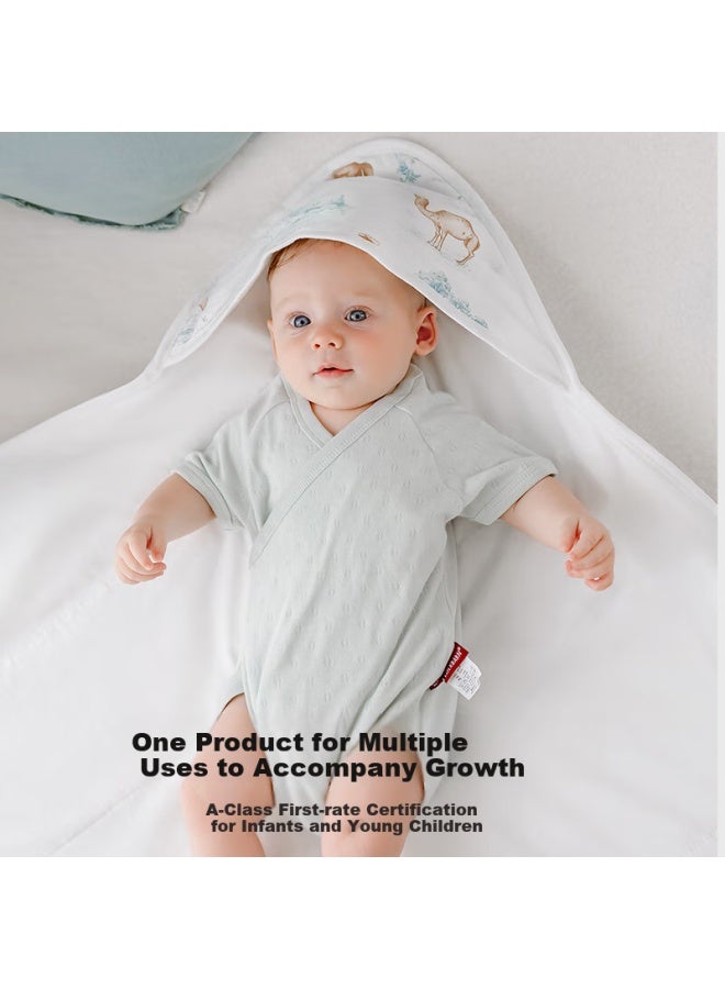 Emxee Baby Swaddle Blanket Spring And Summer Newborn Baby Wrap Four Seasons Pure Cotton Swaddle Towel For Outdoors Dreamy Unicorn 90*90cm - Image 3