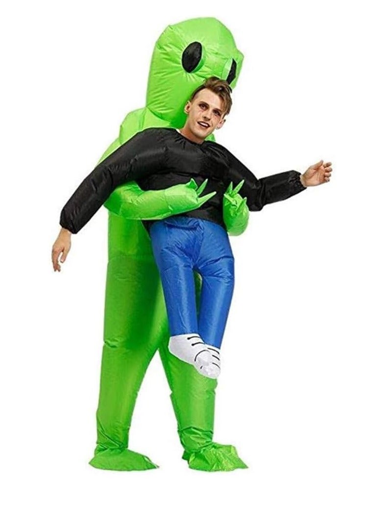 general Inflatable ET Monster Costume Horror Green Alien Role Play Suitable for Kids Masquerade Theme Party - Image 2