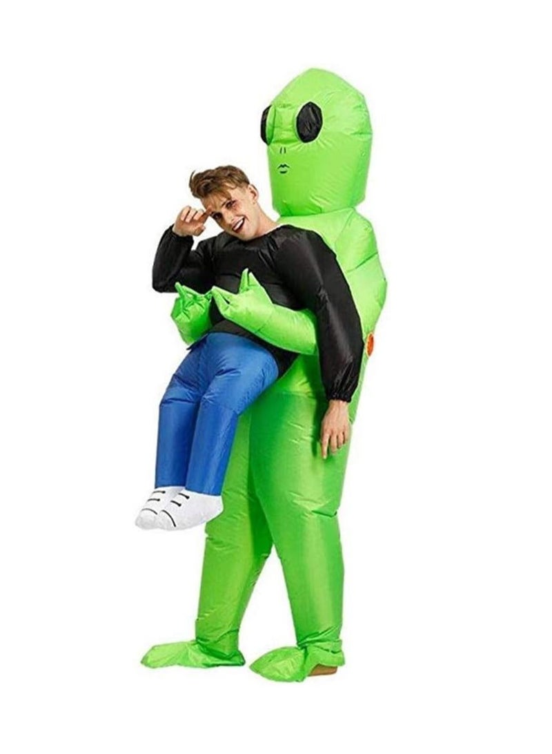 general Inflatable ET Monster Costume Horror Green Alien Role Play Suitable for Kids Masquerade Theme Party - Image 4