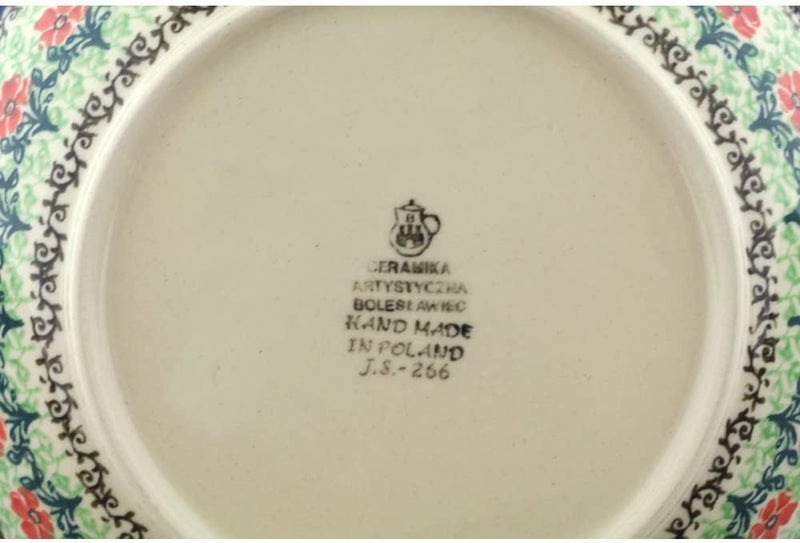 Polmedia Polish Pottery Authentic Polish Pottery Pasta Bowl 8inch in Maraschino Design Handmade in Bolesawiec Poland by Ceramika Artystyczna  Certificate of Authenticity - Image 4