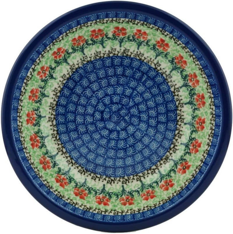 Polmedia Polish Pottery Authentic Polish Pottery Pasta Bowl 8inch in Maraschino Design Handmade in Bolesawiec Poland by Ceramika Artystyczna  Certificate of Authenticity - Image 2