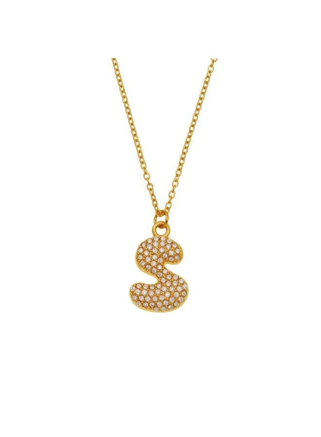 روفو Letter S Bubble Initial Necklace