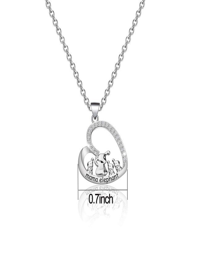 BNQL Mama Elephant Necklace Mother Daughter Jewelry for Mom(silver 3 cubs) - Image 2