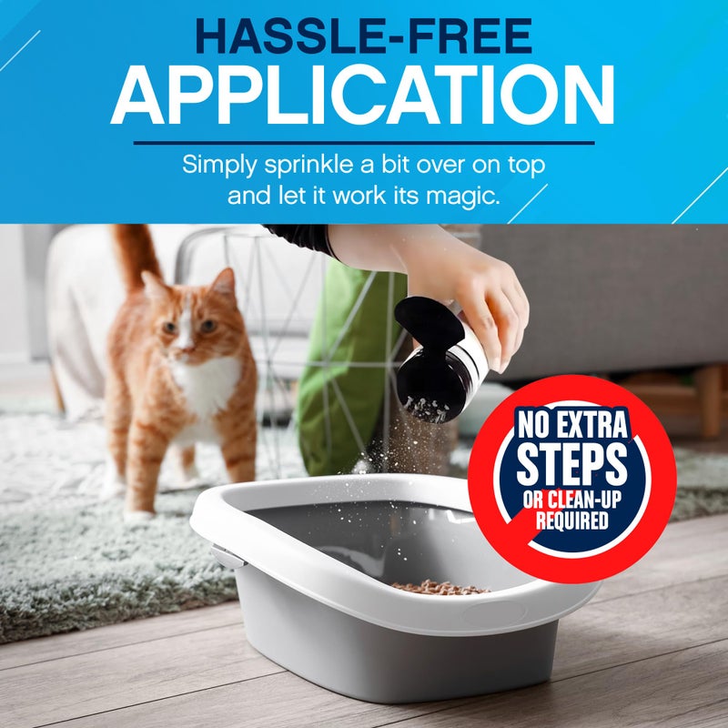 NonScents Cat Litter Deodorizer - Litter Box Odor Eliminator - Less Scooping Extends Kitty Litter Lifespan - Fragrance-Free Formula Eliminates Unpleasant Cat Odors - Fresh Scent Litter Pans (2-Pack) - Image 3