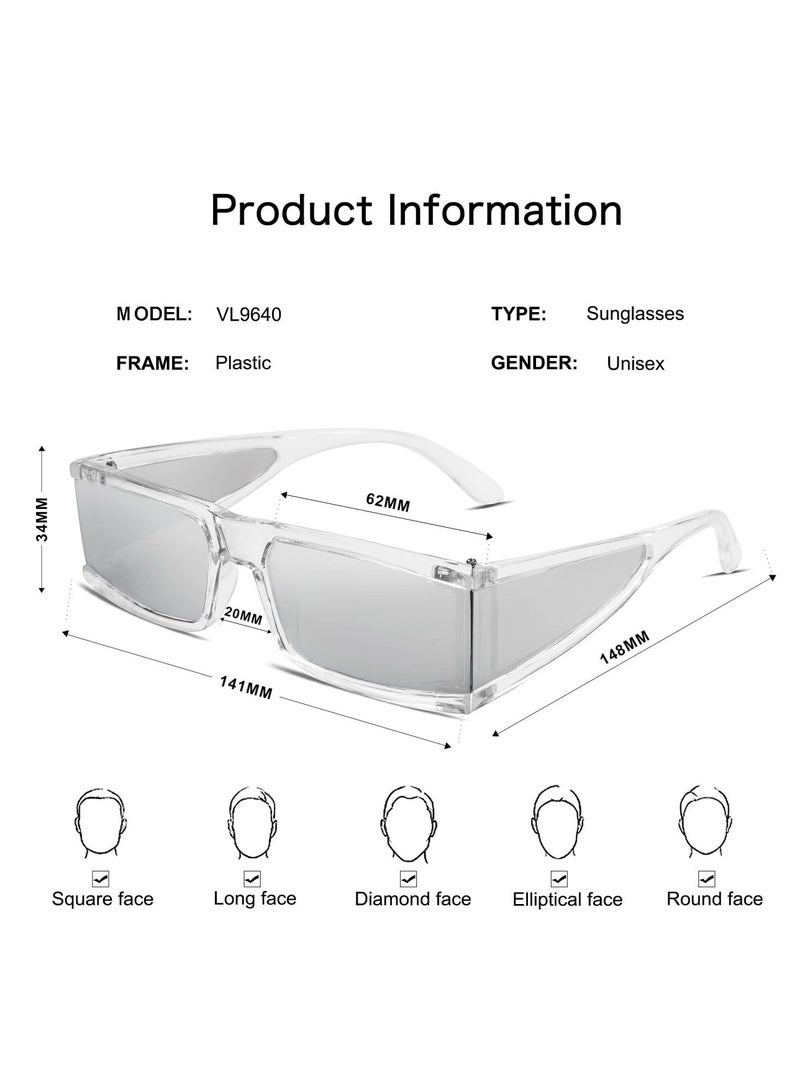 Zikra Cool Futuristic Rectangular Sunglasses Cyber Men Women Punk Style Cosplay Sun Glasses - Image 5