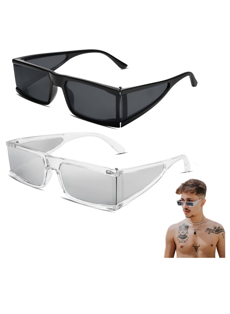 Zikra Cool Futuristic Rectangular Sunglasses Cyber Men Women Punk Style Cosplay Sun Glasses - Image 1