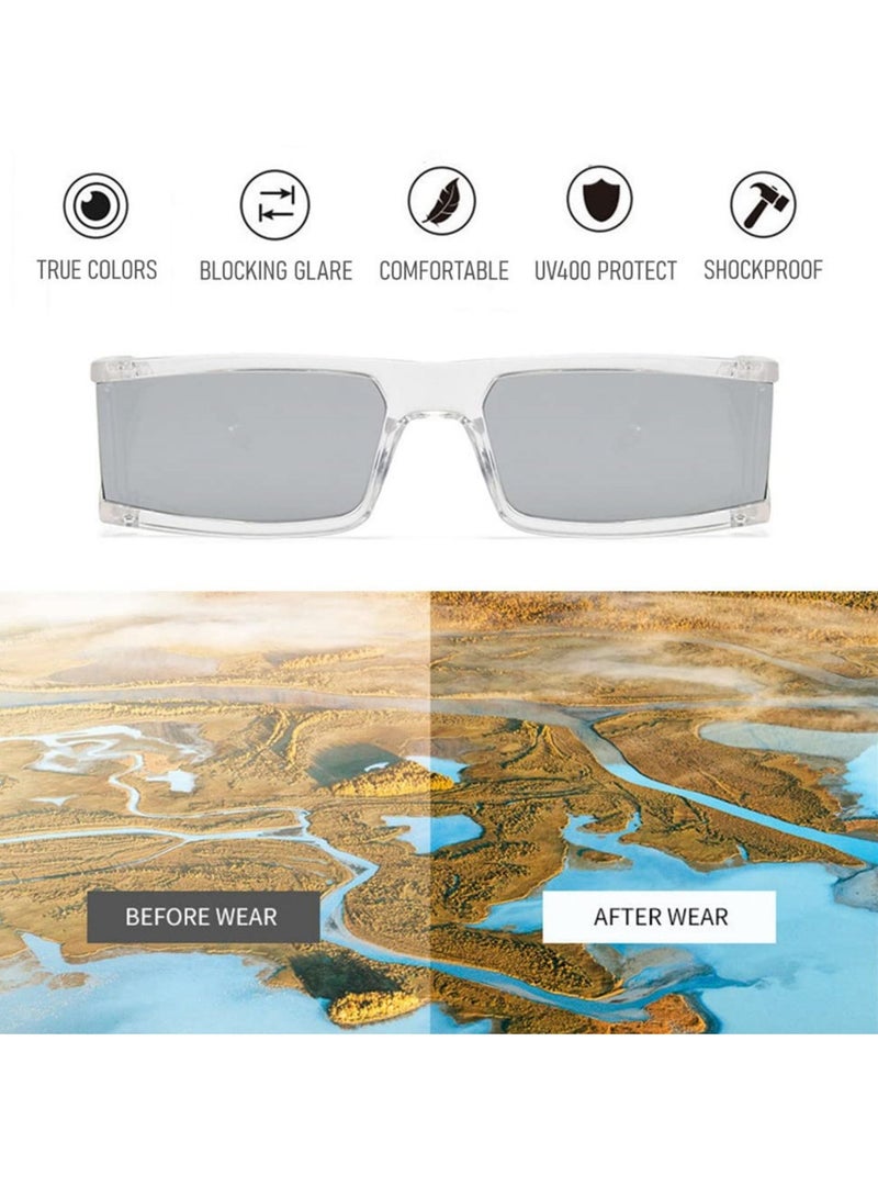 Zikra Cool Futuristic Rectangular Sunglasses Cyber Men Women Punk Style Cosplay Sun Glasses - Image 4