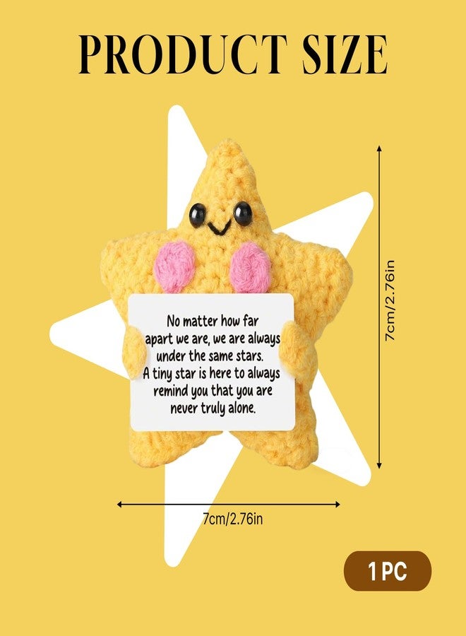 ZingFsh Crochet Yellow Star Doll Emotional Support Comfort Decor, Long Distance Relationship Gifts, Friendship Farewell Goodbye Leaving Gifts for Women Friend Couple Boyfriend Girlfriend Coworker - Image 2