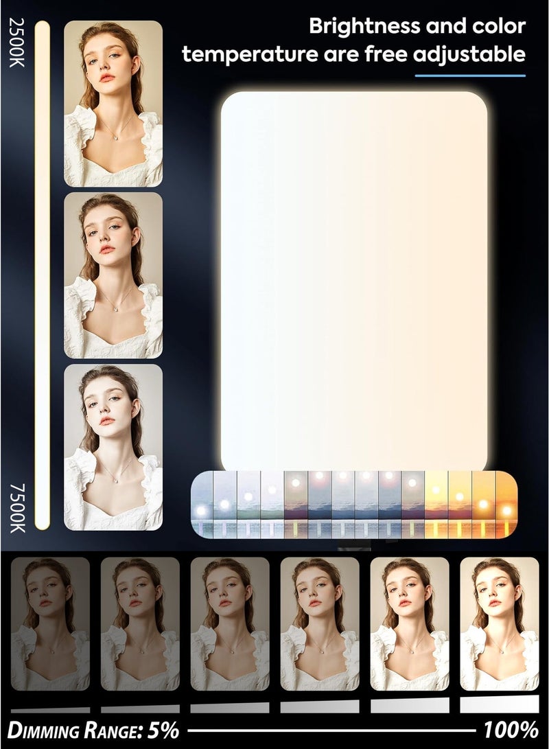 دي بلو لوحة إضاءة فيديو LED مع حامل ترايبود بارتفاع 1.5 متر وجهاز تحكم عن بُعد – طقم إضاءة تصوير فائق النحافة بدون حواف بدرجات حرارة لونية قابلة للتعديل من 2500K إلى 7500K، إضاءة استوديو بثلاثة ألوان وقابلية لتعتيم الإضاءة، مع مؤشر تجسيد ألوان عالي CRI 97+، مثالي للفلوغ، يوتيوب، تيك توك، المكياج، البث المباشر للألعاب، تصوير الفيديو، التصوير الشخصي وتصوير المنتجات – ضوء سيلفي قابل للإمالة حتى 180 درجة وحامل جوال دوّار بزاوية 360 درجة - Image 3