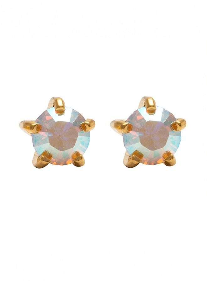 Studex - 4MM Rainbow Crystal 24K Pure Gold Plated Ear Stud - Image 1