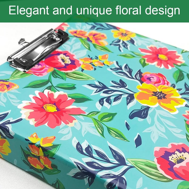 Kidepoch Decorative 3-Ring Binders with Chipboard, 1.5 Inch Wide Floral Hardcover Binder with Dividers & Pockets, Watercolor Blue Floral Design Decorative Hardcover 3 Ring Binder - Image 2