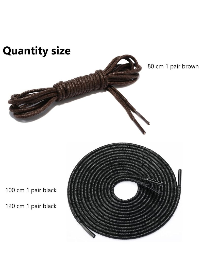 RATSAW - 3 Pairs Waxed Round Dress Shoelaces Thin Formal Business Oxford Shoe Lace for Men or Women’s Chukka/Desert Boots - Image 1