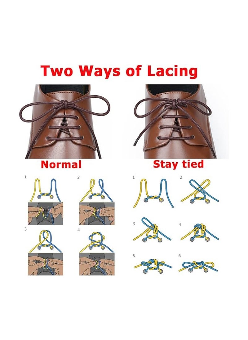 RATSAW - 3 Pairs Waxed Round Dress Shoelaces Thin Formal Business Oxford Shoe Lace for Men or Women’s Chukka/Desert Boots - Image 1
