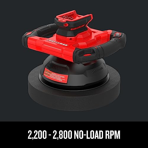 CRAFTSMAN V20 Cordless Buffer Polisher, Orbital Polisher for Car Detailing, 10-inch with Splash Guard, Bare Tool Only (CMCE100B) - Image 4
