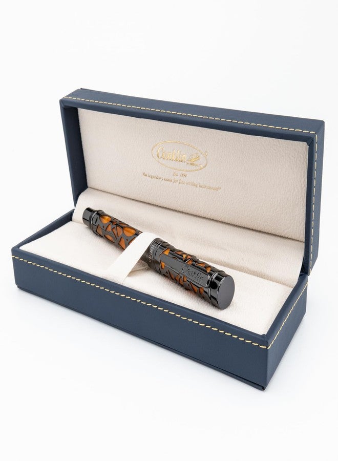 Conklin Endura Deco Crest Rollerball Pen in Orange with Rose Gold Accents - Refillable Rollerball Writing Instrument Pen Company - Image 3