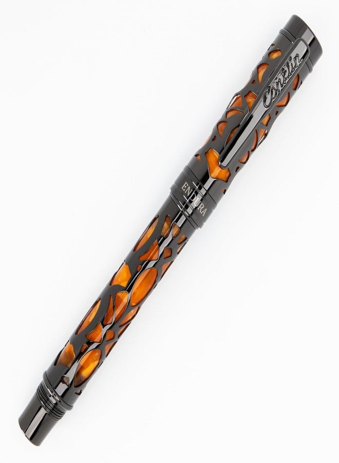 Conklin Endura Deco Crest Rollerball Pen in Orange with Rose Gold Accents - Refillable Rollerball Writing Instrument Pen Company - Image 5
