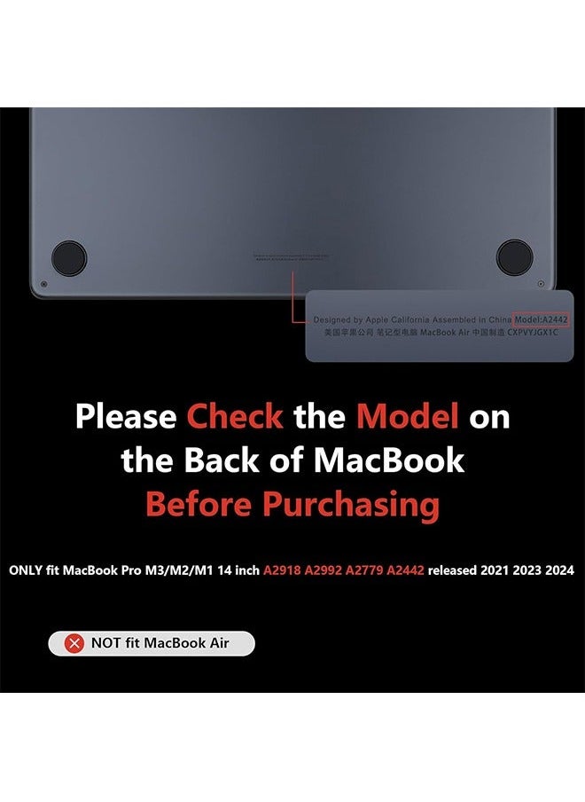 Generic - M3 MacBook Pro 14 inch Case 2024/2023/2021, Matte Cover Fit Model A2918/A2992/A2779/A2442/M2/M1, Soft Plastic Laptop Hard Shell Case with TPU Keyboard Cover& Webcam Cover & OTG Adapter, Clear - Image 1